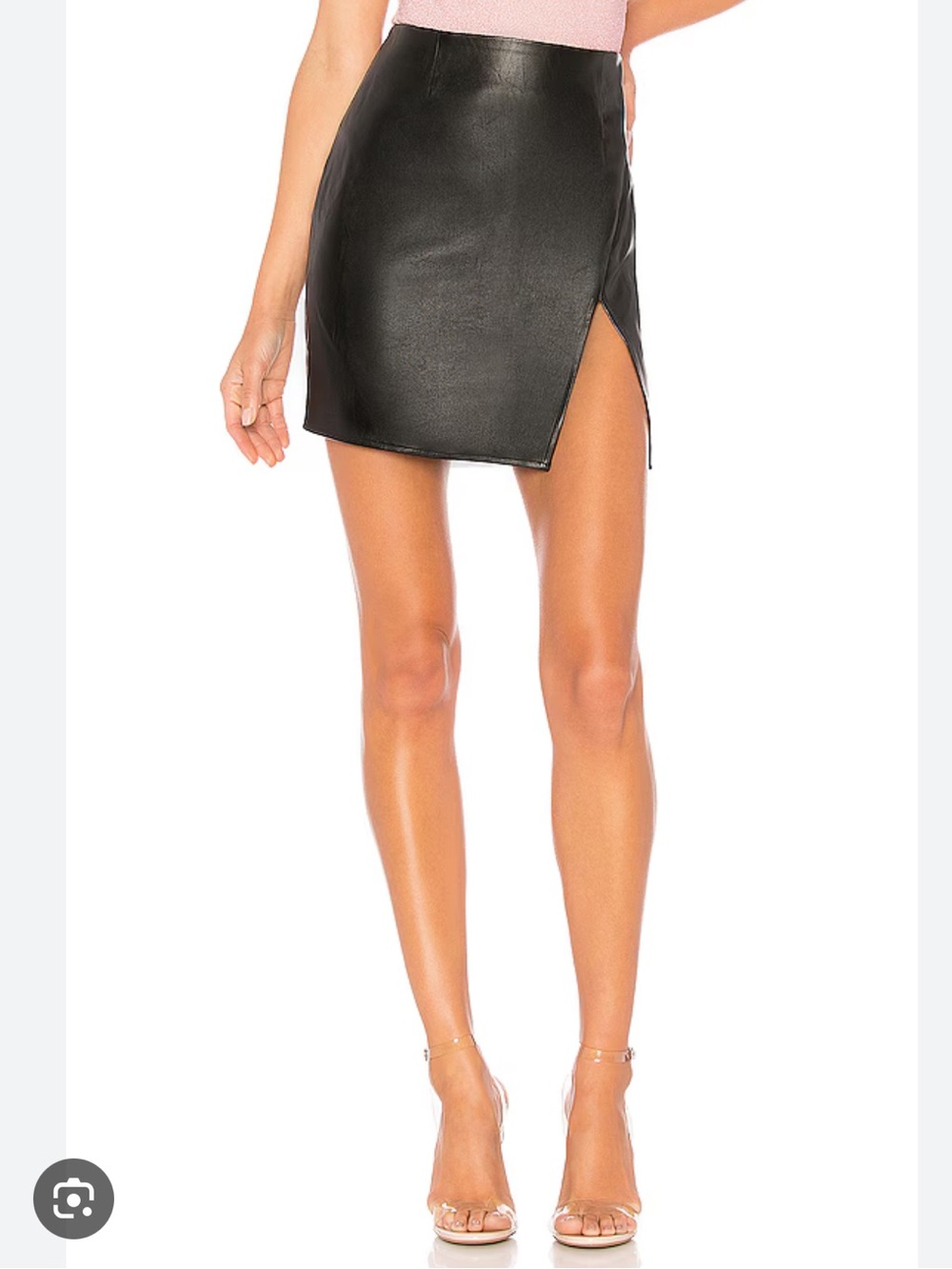 SUPERDOWN Leather Edgy Classic Front Slit Skirt Women’s Size Small